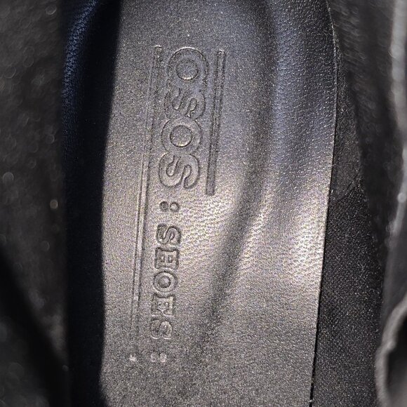 ASOS SO:SO Black Faux Pony Hair Pointed Toe Block Heel Ankle Boots Size 9 (UK 7) - Picture 5 of 6